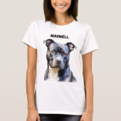 SCHÖNER SCHWARZER UND WEISSER PIT BULL TERRIER HUN T-Shirt (Vorderseite)