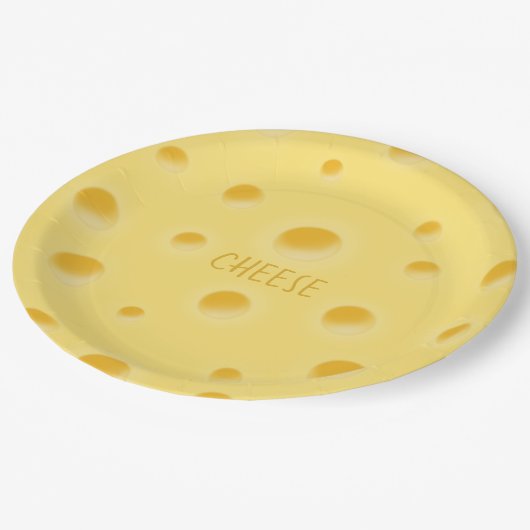 Schöner Schweizer Käse Fanciful Personalizable Pappteller (Schrägansicht)