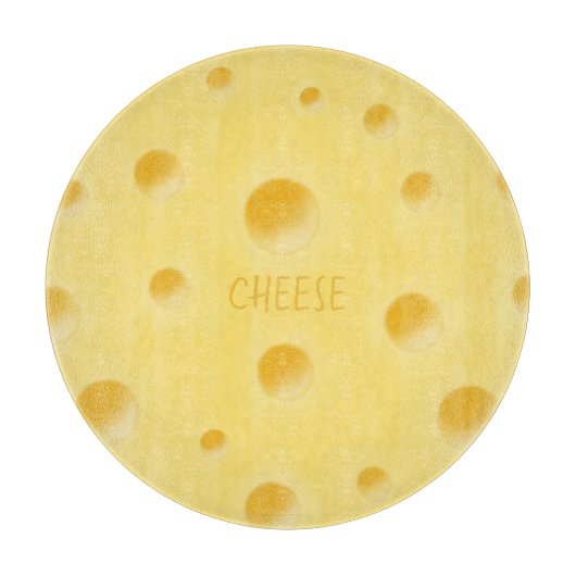Schöner Schweizer Käse Whimsical Personalizable Schneidebrett (Vorderseite)