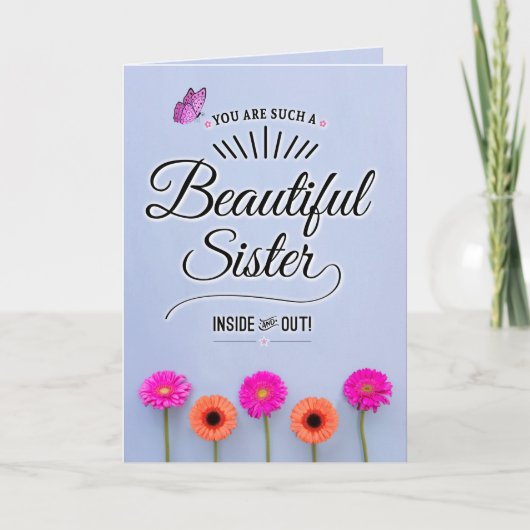 Schöner Schwester Geburtstag Karte (Vorderseite)