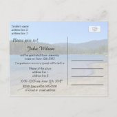 schöner See, blauer Himmel, Bäume Abschlussfeier Einladungspostkarte (Rückseite)