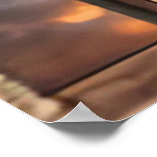 Schöner See durch Fenster mit Schiff horizontal Poster (Ecke)