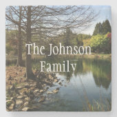 Schöner See Foto Steinuntersetzer (Vorderseite)