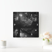 Schöner See im Mondlicht Quadratische Wanduhr (Zuhause)