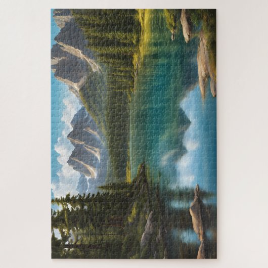 Schöner See mit Reflektionen Puzzle (Vertikal)