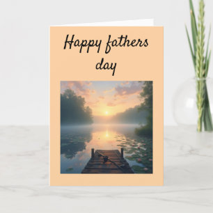 Schöner See und Anlegestelle bei Sonnenaufgang Dankeskarte
