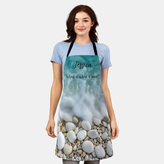 Schöner Seeblick im Minimalismus Pastelle Schürze (Getragen)