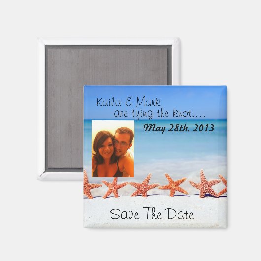 Schöner Seestrand Save the Date Foto Magnet (Vorderseite/Rückseite)