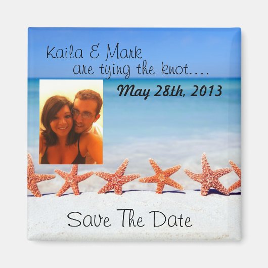 Schöner Seestrand Save the Date Foto Magnet (Vorne)