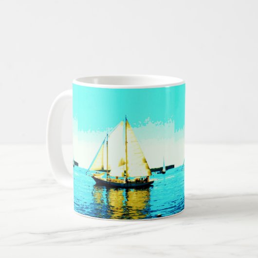 Schoner segelt Kaffee-Tasse Kaffeetasse (Vorderseite Links)