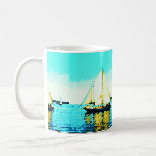 Schoner segelt Kaffee-Tasse Kaffeetasse (Links)