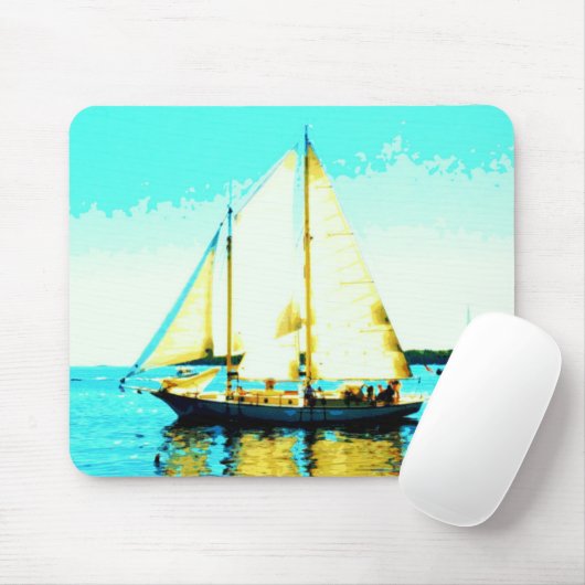 Schoner segelt Mousepad (Mit Mouse)