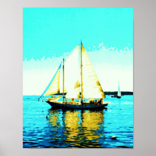 Schoner segelte Poster