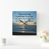 SCHÖNER SERENITY PRAYER OCEE FOTO QUADRATISCHE WANDUHR (Zuhause)