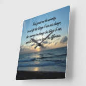 SCHÖNER SERENITY PRAYER OCEE FOTO QUADRATISCHE WANDUHR (Winkel)