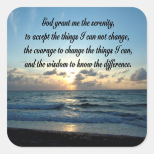 SCHÖNER SERENITY PRAYER OCEE FOTO QUADRATISCHER AUFKLEBER