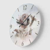 Schöner Setter, Kunst Große Wanduhr (Winkel)