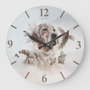 Schöner Setter, Kunst Große Wanduhr
