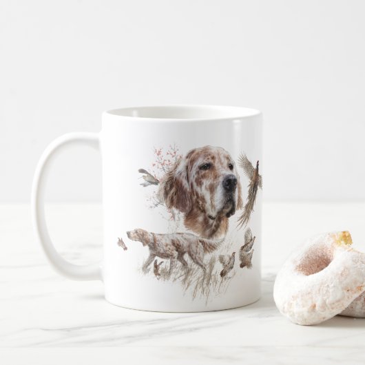Schöner Setter, Kunst Kaffeetasse (Mit Donut)