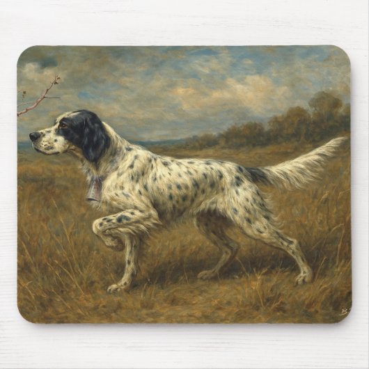 Schöner Setter, Kunst Mousepad (Vorne)