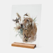 Schöner Setter mit Fasanen, Kunst Acrylschild (Winkel)