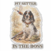 Schöner Setter mit Fasanen, Kunst Aufkleber (Vorderseite)