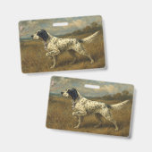 Schöner Setter mit Fasanen, Kunst Ausweis (Vorder- & Rückseite)