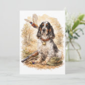 Schöner Setter mit Fasanen, Kunst Einladung (Stehend Vorderseite)