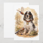 Schöner Setter mit Fasanen, Kunst Einladung (Vorne/Hinten)