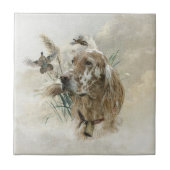 Schöner Setter mit Fasanen, Kunst Fliese (Vorderseite)