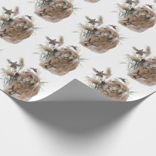 Schöner Setter mit Fasanen, Kunst Geschenkpapier (Ecke)