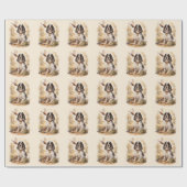 Schöner Setter mit Fasanen , Kunst Geschenkpapier (Flach)
