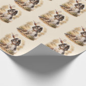 Schöner Setter mit Fasanen , Kunst Geschenkpapier (Ecke)