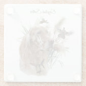 Schöner Setter mit Fasanen, Kunst Glasuntersetzer (Rückseite)