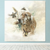 Schöner Setter mit Fasanen, Kunst Leinwanddruck (Insitu (Holzboden))