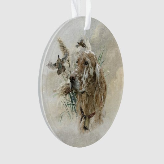 Schöner Setter mit Fasanen, Kunst Ornament (Vorderseite)