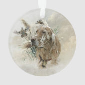 Schöner Setter mit Fasanen, Kunst Ornament (Rückseite)