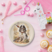 Schöner Setter mit Fasanen, Kunst Pappteller (Party)