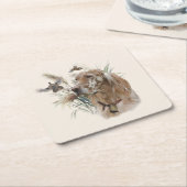 Schöner Setter mit Fasanen, Kunst Rechteckiger Pappuntersetzer (angewinkelt)