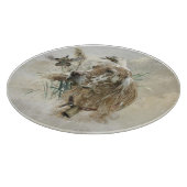 Schöner Setter mit Fasanen, Kunst Schneidebrett (Ecke)