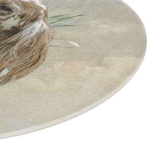 Schöner Setter mit Fasanen, Kunst Schneidebrett (Ecke)