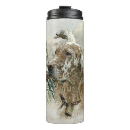 Schöner Setter mit Fasanen, Kunst Thermosbecher