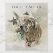 Schöner Setter mit Fasanen, Kunst Weinetikett (Einzelnes Label)