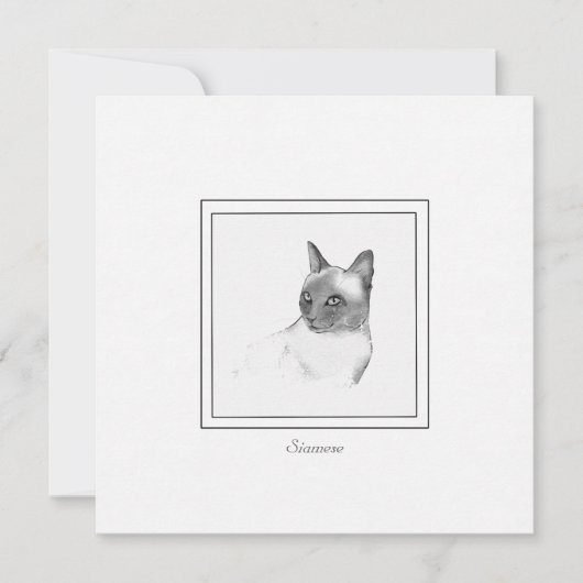 Schöner siamesischer Katzenpfeifer Zeichnend Mitteilungskarte (Vorderseite)