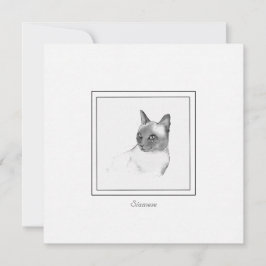 Schöner siamesischer Katzenpfeifer Zeichnend Mitteilungskarte