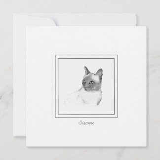 Schöner siamesischer Katzenpfeifer Zeichnend Mitteilungskarte