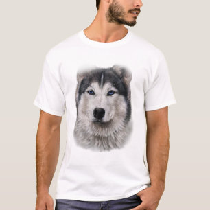 Schöner sibirischer Husky Hund Face T Shirt