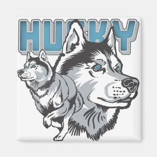 Schöner sibirischer Husky Magnet
