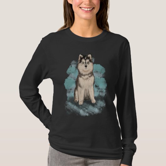 Schöner sibirischer Husky T-Shirt (Vorderseite)