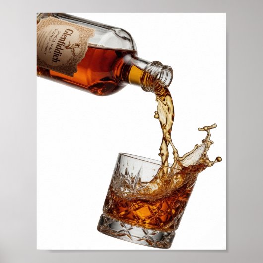 Schöner silberner GLENFIDDICH SINGLE MALT WHISKY Poster (Vorne)